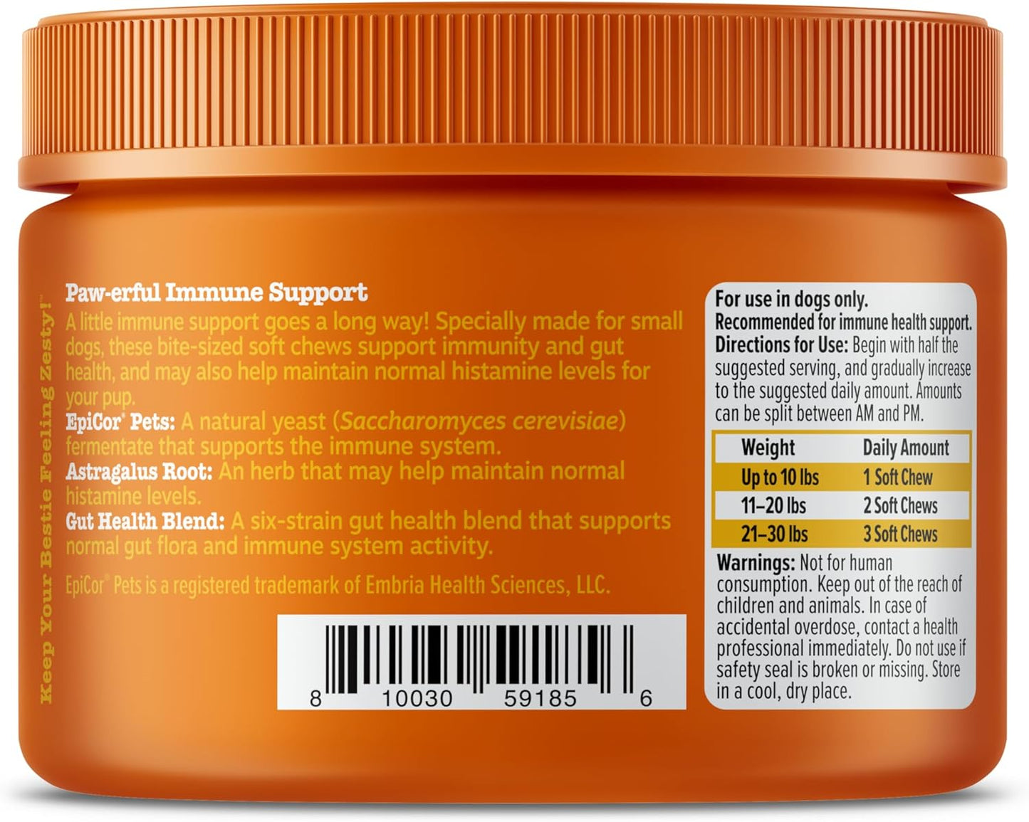 Zesty Paws Allergy & immune mini bites, 90 masticables