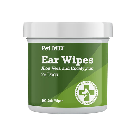 Limpiador ótico Pet MD para perros con aloe y eucalipto, 100 unidades