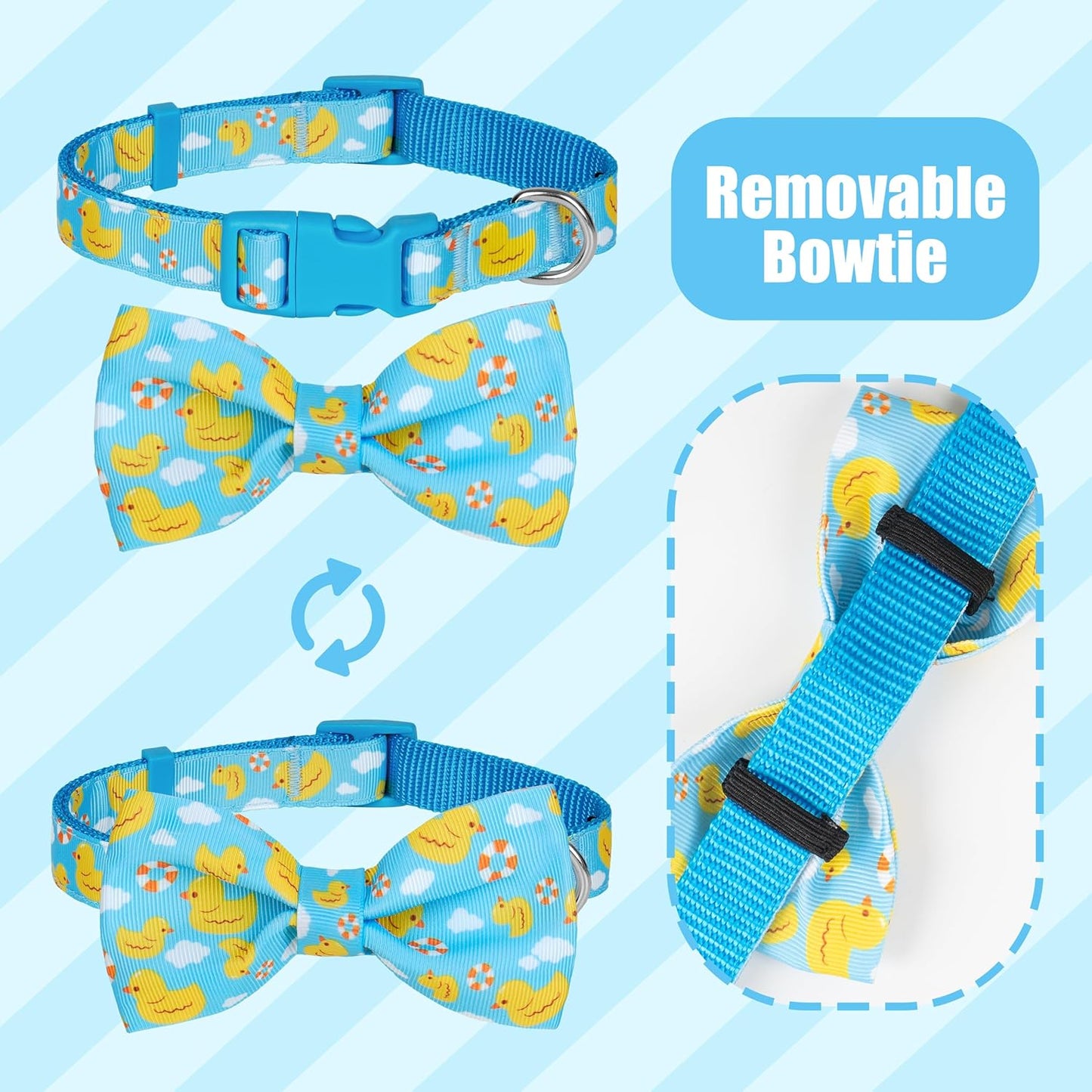 Collar de perro con moño, suave y cómodo