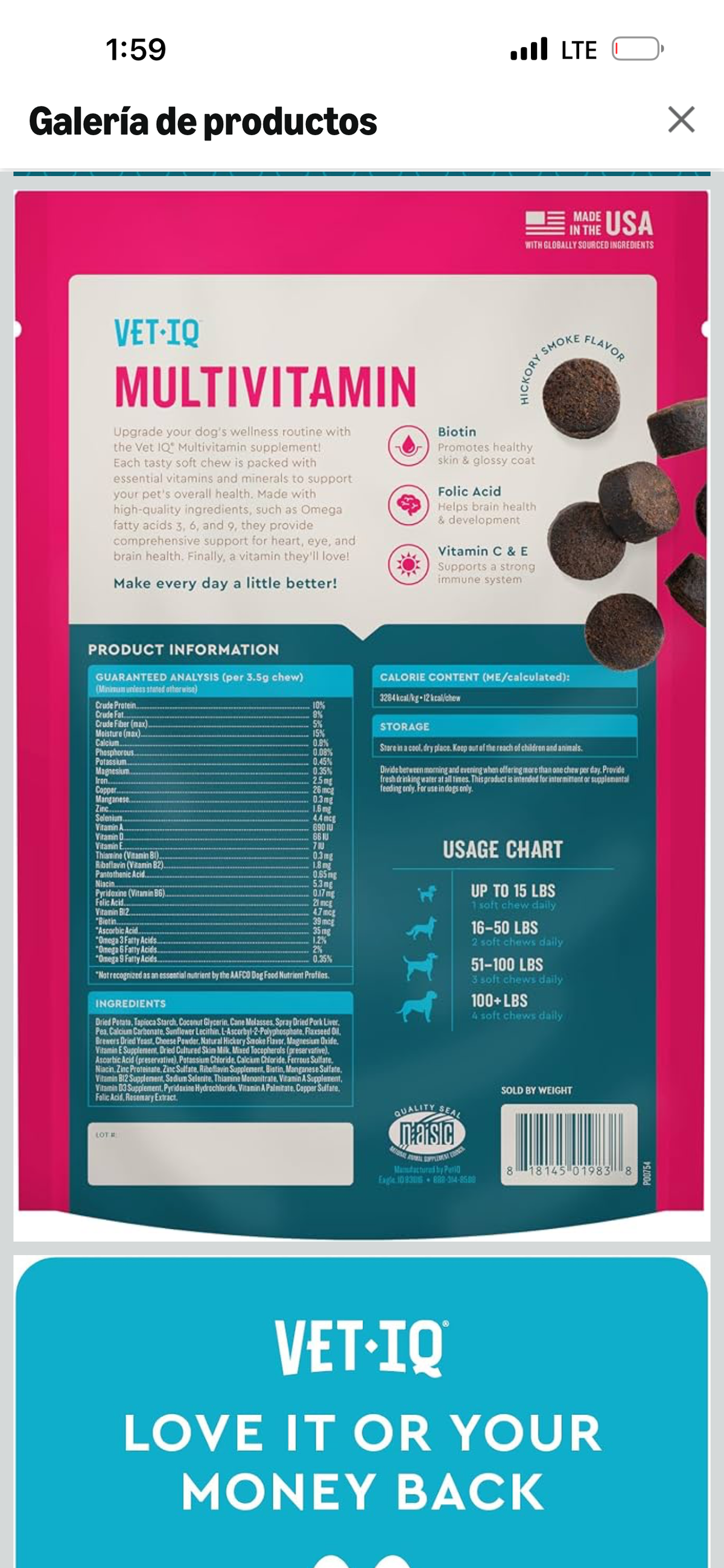 VetIQ Multivitamínico para perros, 60 unidades