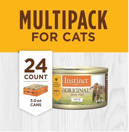 Instinct Original Pate Wet Cat Food, Grain Free Recipe - Real Chicken, 3 oz. Cans (Paquete de 24 unidades)