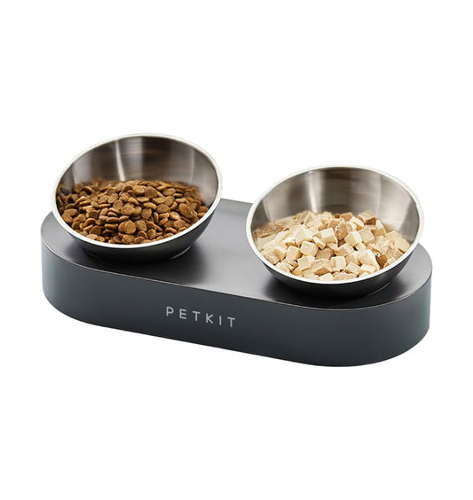 Platos elevados para mascotas con 2 cuencos de acero inoxidable (para raza pequeña)