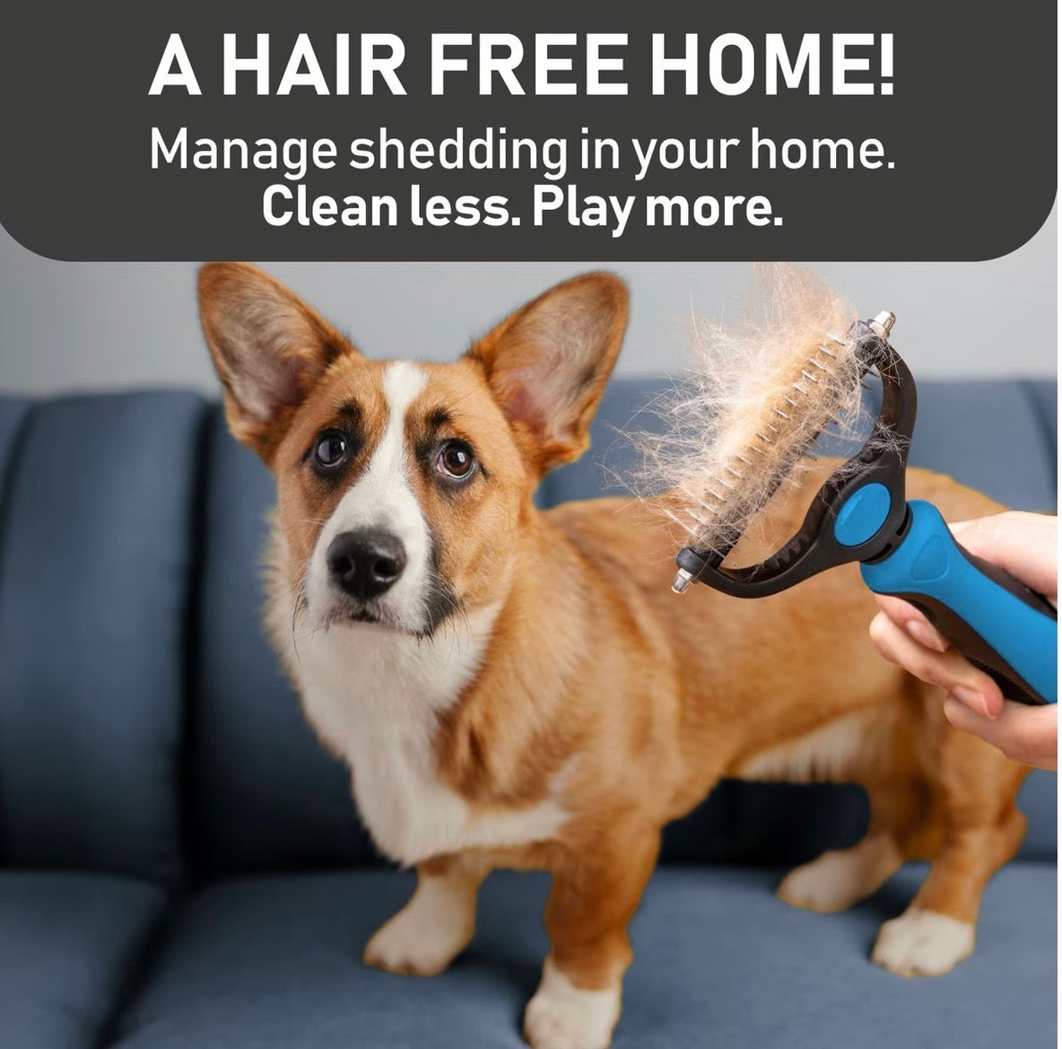 Max Power Planet Dual Sided Undercoat Rake Dog & Cat Deshedding Tool