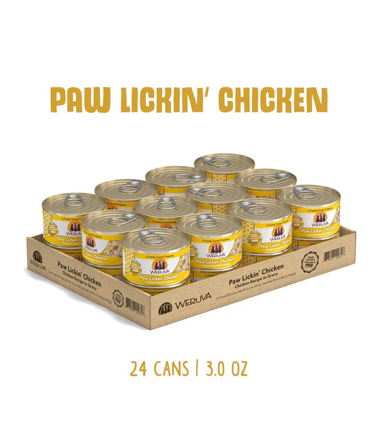 Weruva Paw Lickin' Chicken in Gravy Grain-Free Wet Cat Food, 3-oz, case of 24