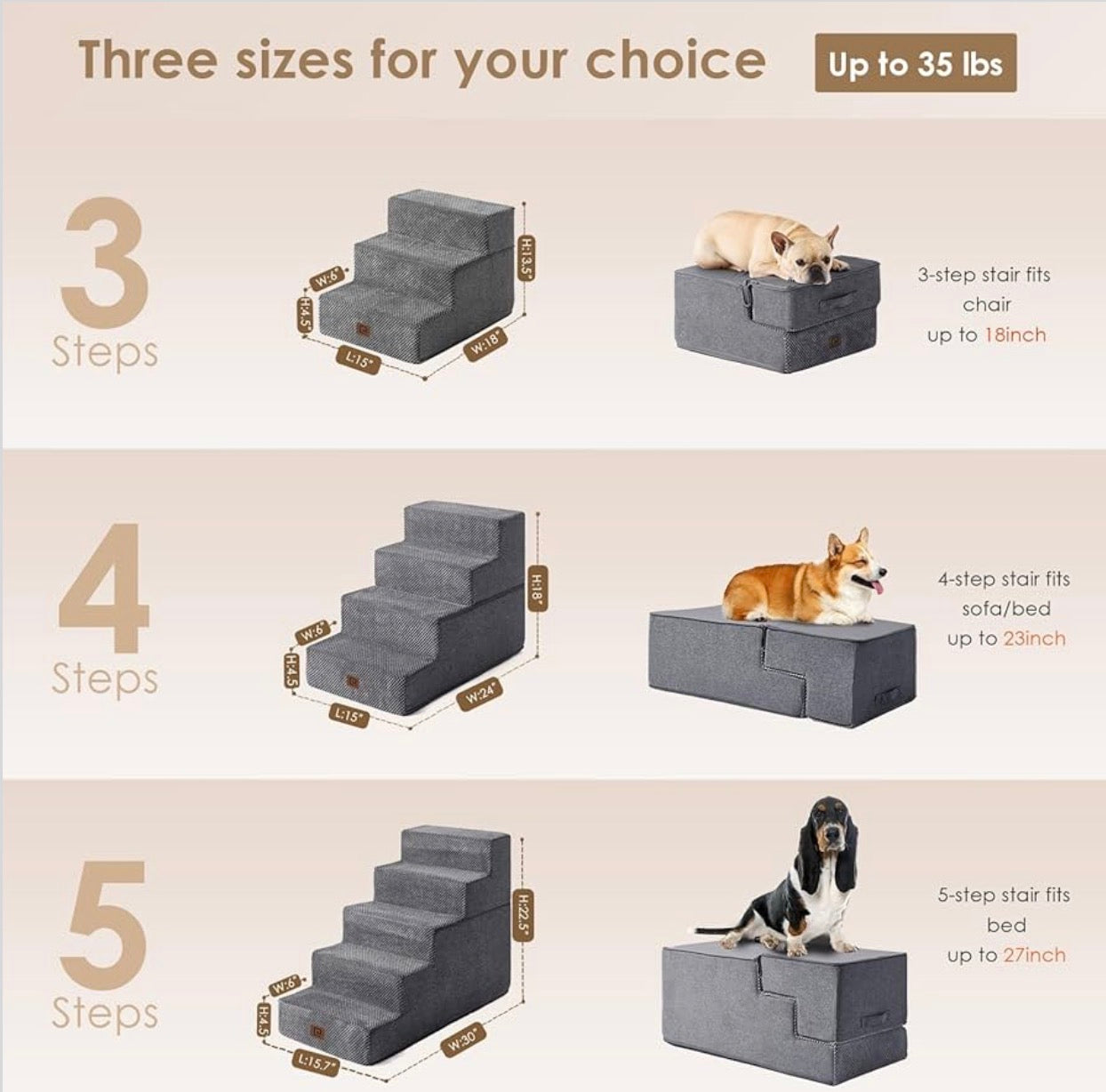 Escaleras para cama o sofa