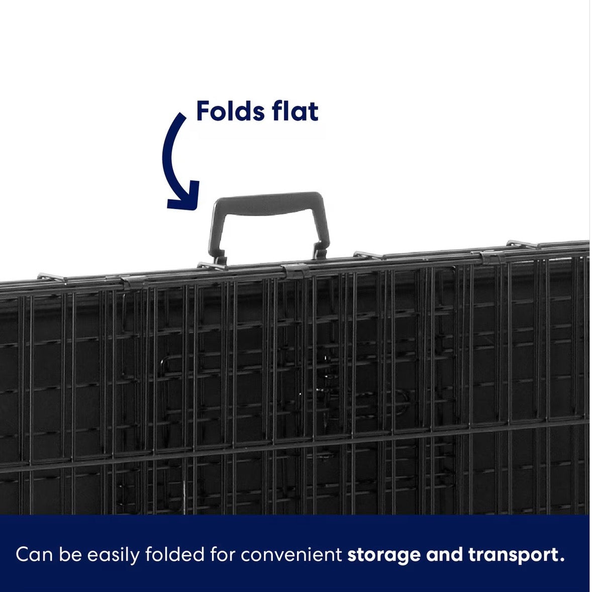Heavy Duty Fold & Carry Single Door Collapsible Wire Dog Crate, Med/Large