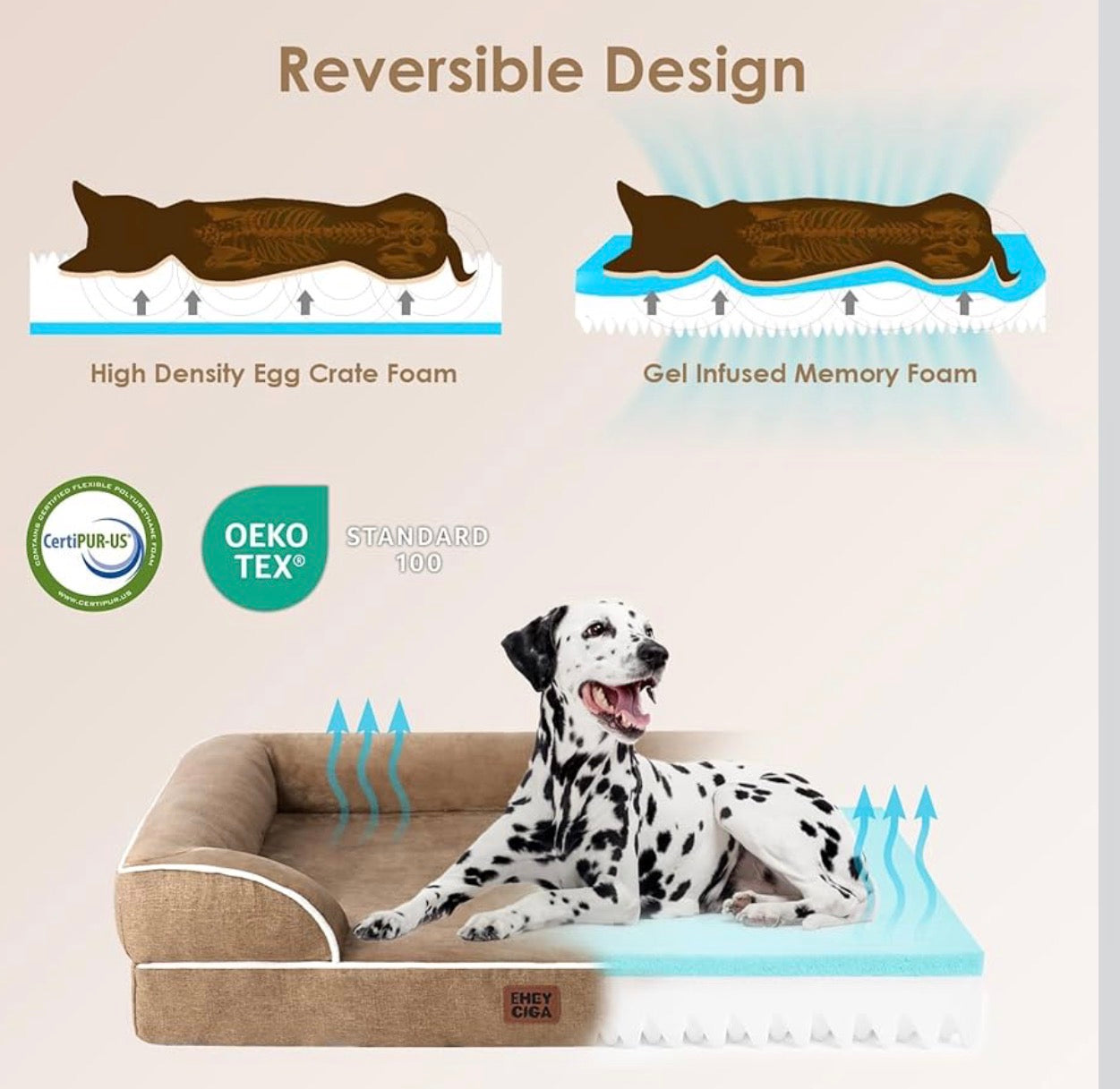 Cama ortopédica para raza grande, Camel