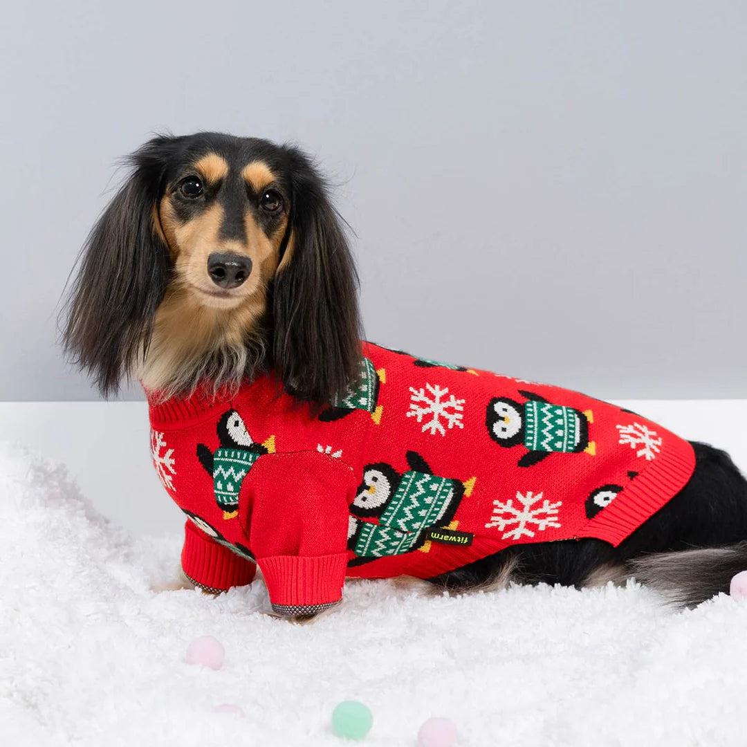 PENGUIN SNOWFLAKE DOG SWEATER