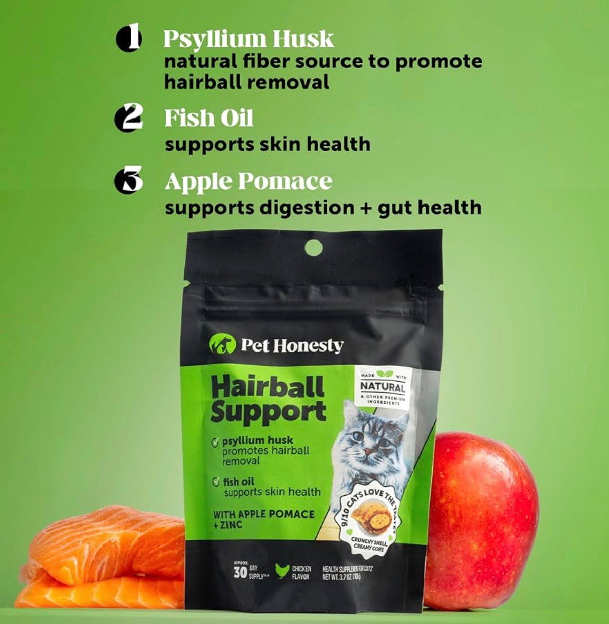 Pet honesty- hairball support golosinas masticables para el control de bolas de pelo de gato