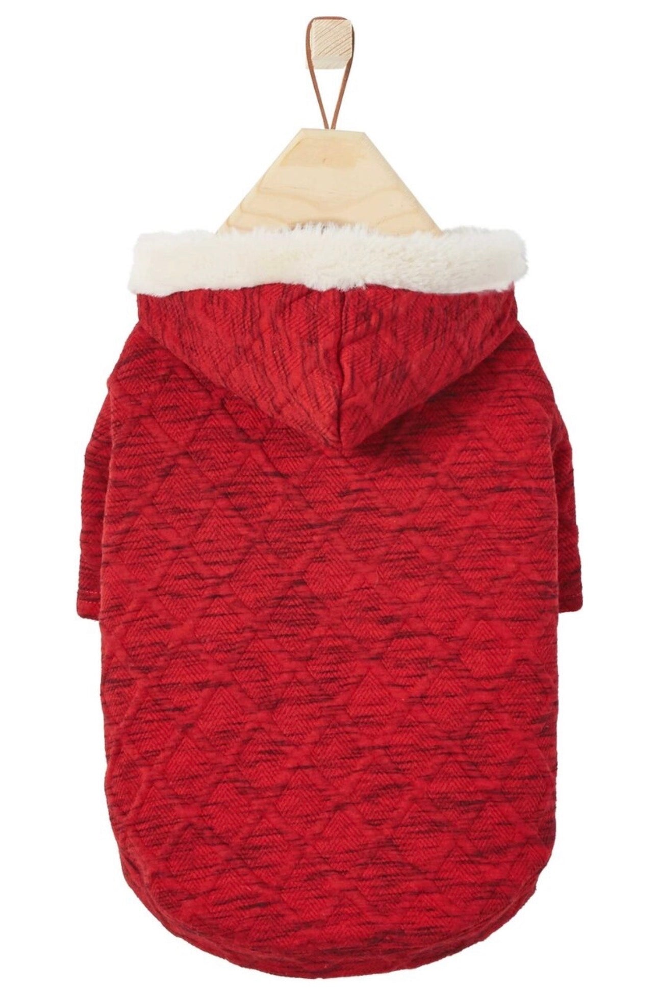 Textured Knit Dog & Cat Hoodie, Heather Red