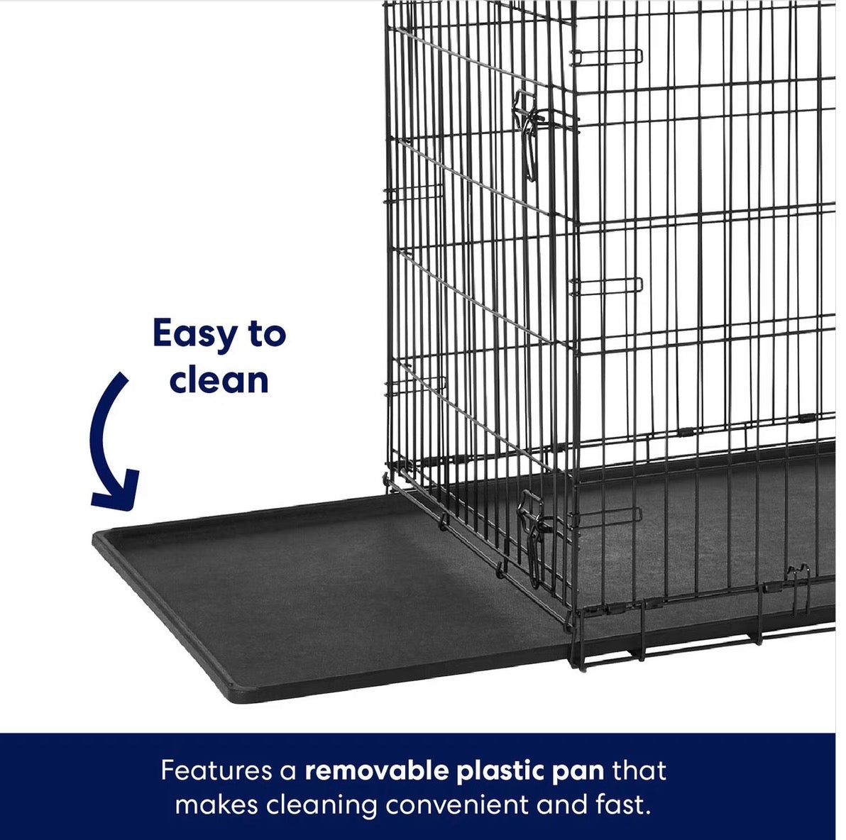 Heavy Duty Fold & Carry Single Door Collapsible Wire Dog Crate, Med/Large