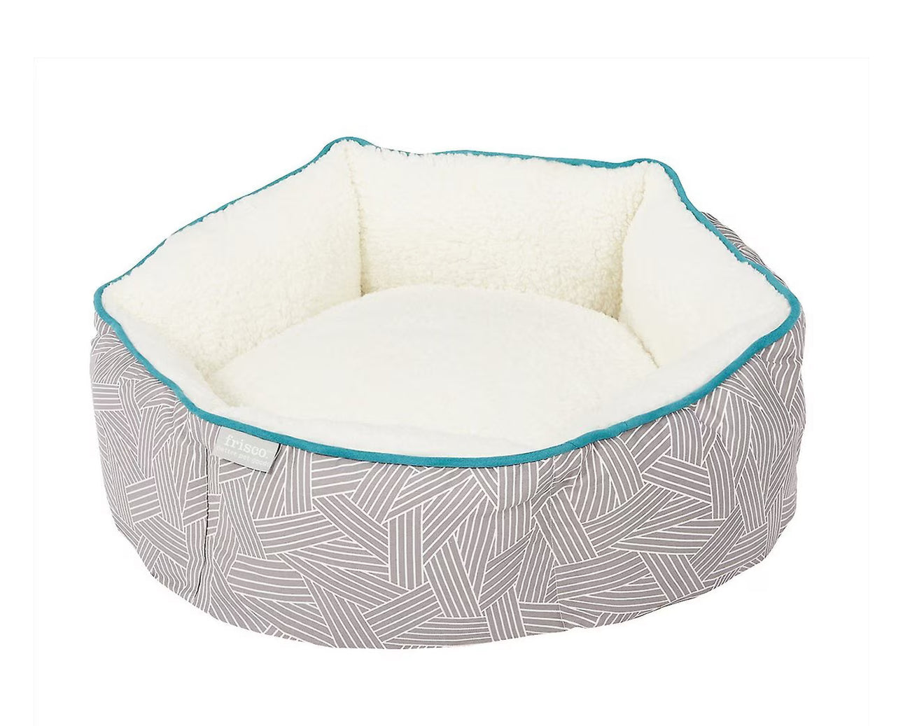 Sherpa Bolster Cat & Dog Bed, Light Gray