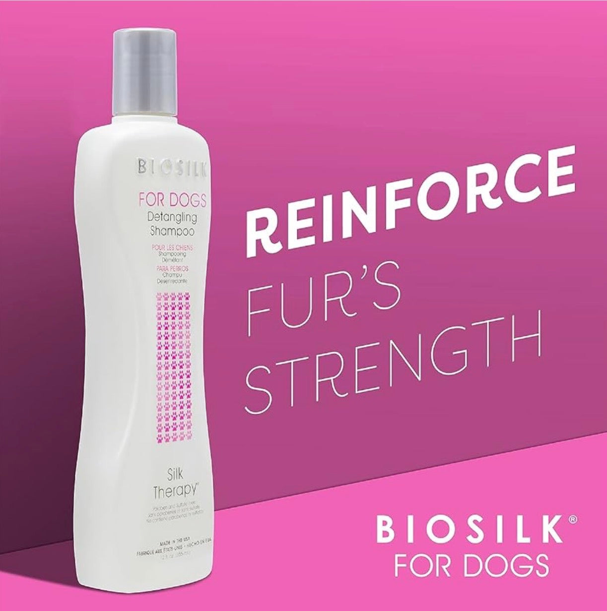 BioSilk Shampoo desenredante hidratante para perros