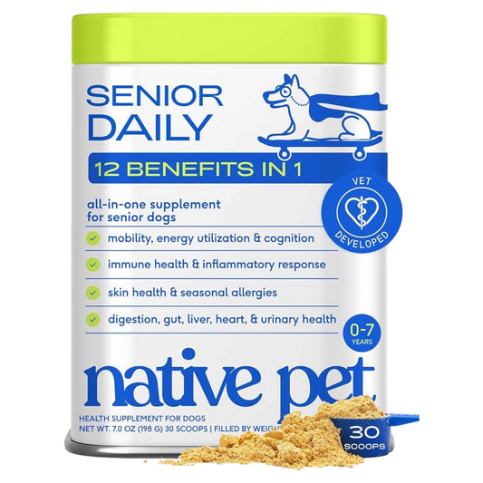 Native Pet Senior Daily - Vitaminas y suplementos diarios para perros mayores