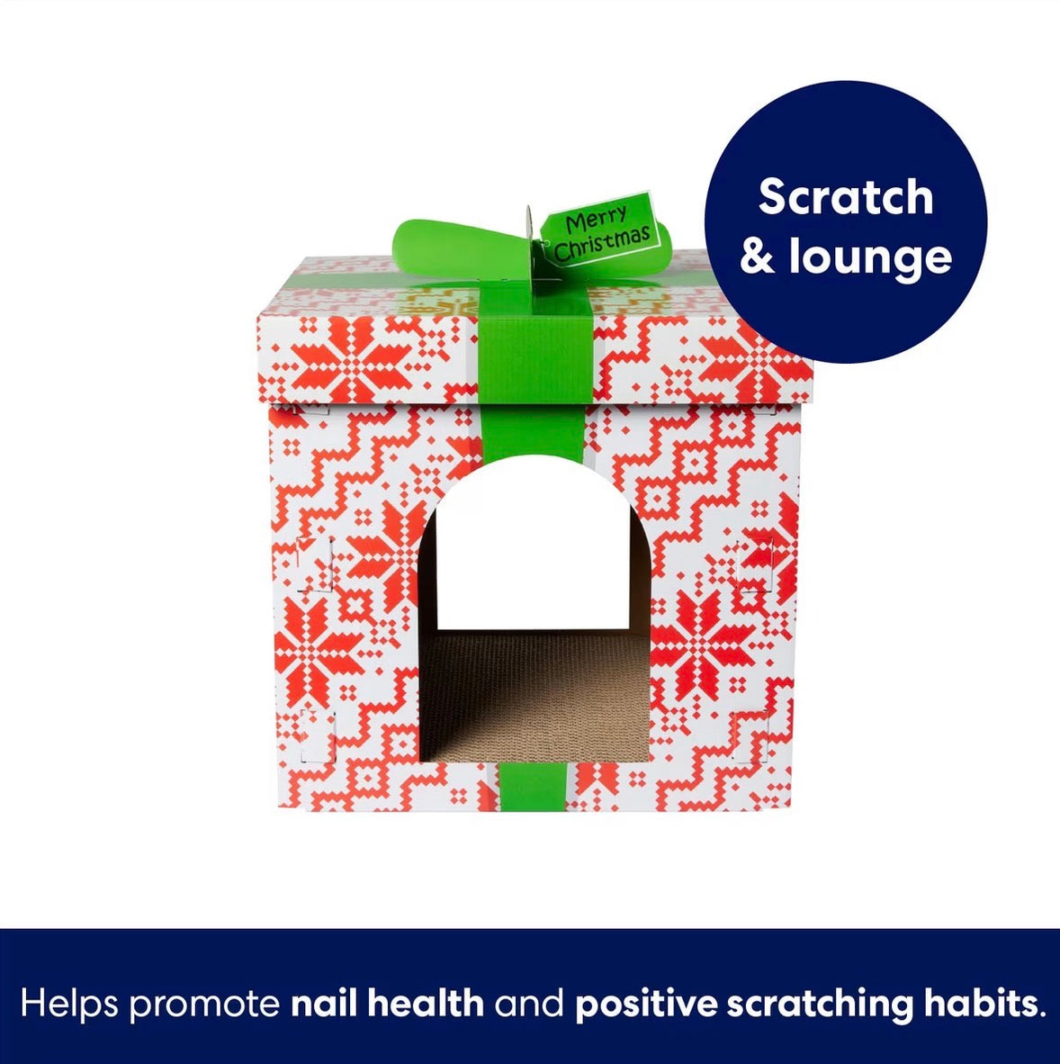 Holiday Gift Box Cardboard Cat House