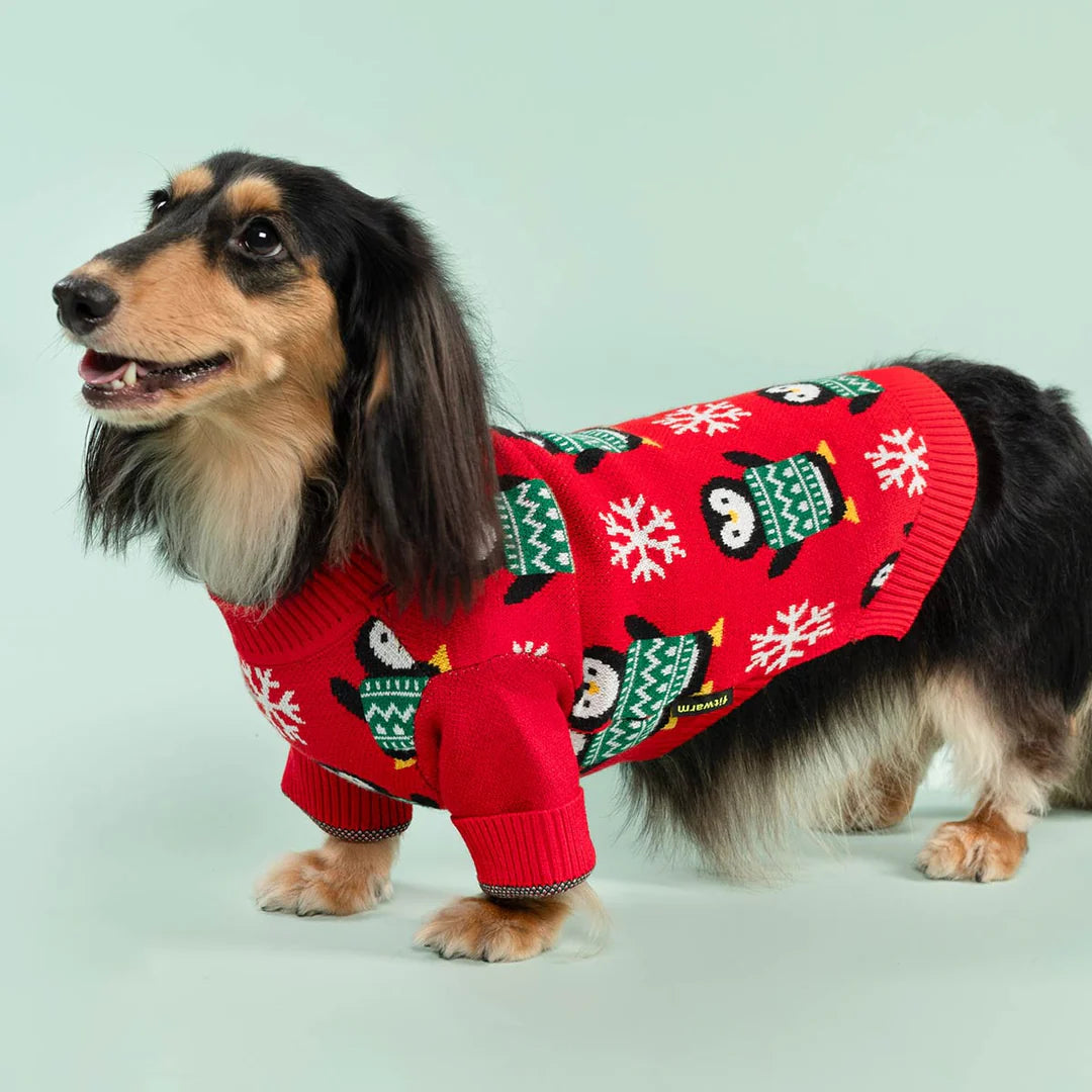 PENGUIN SNOWFLAKE DOG SWEATER