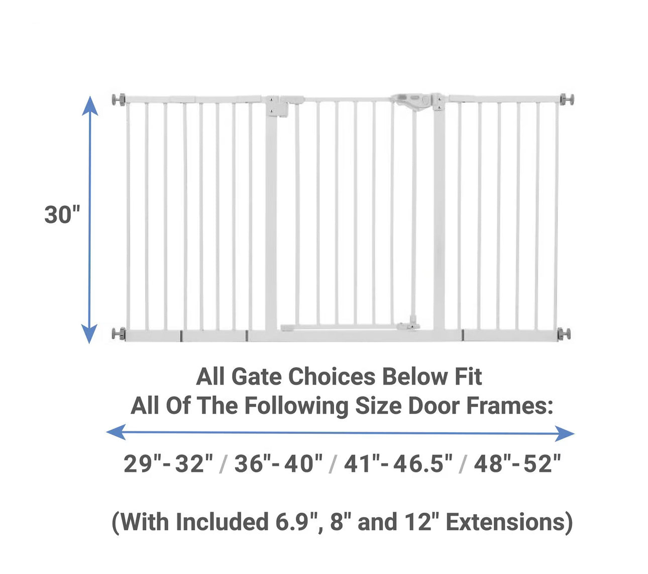 Steel Extra Wide Auto-Close Dog Gate, White, 30-in (puerta metal con ajuste)