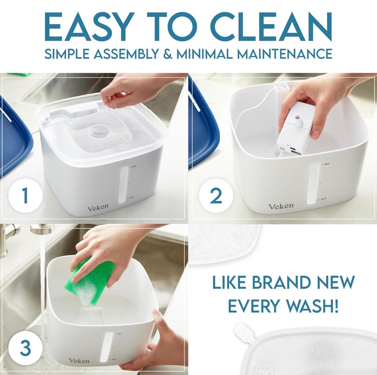 Veken 95oz/2.8L Pet Fountain