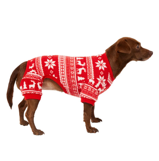 Christmas Fair Isle Dog & Cat Cozy Polar Fleece PJs