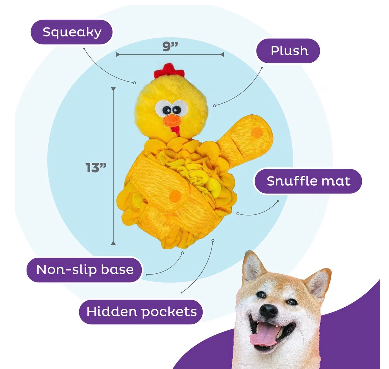 Nina Ottosson by Outward Hound Snuffle Palz Interactive Plush Puzzle & Snuffle Mat Dog Toy, Bird