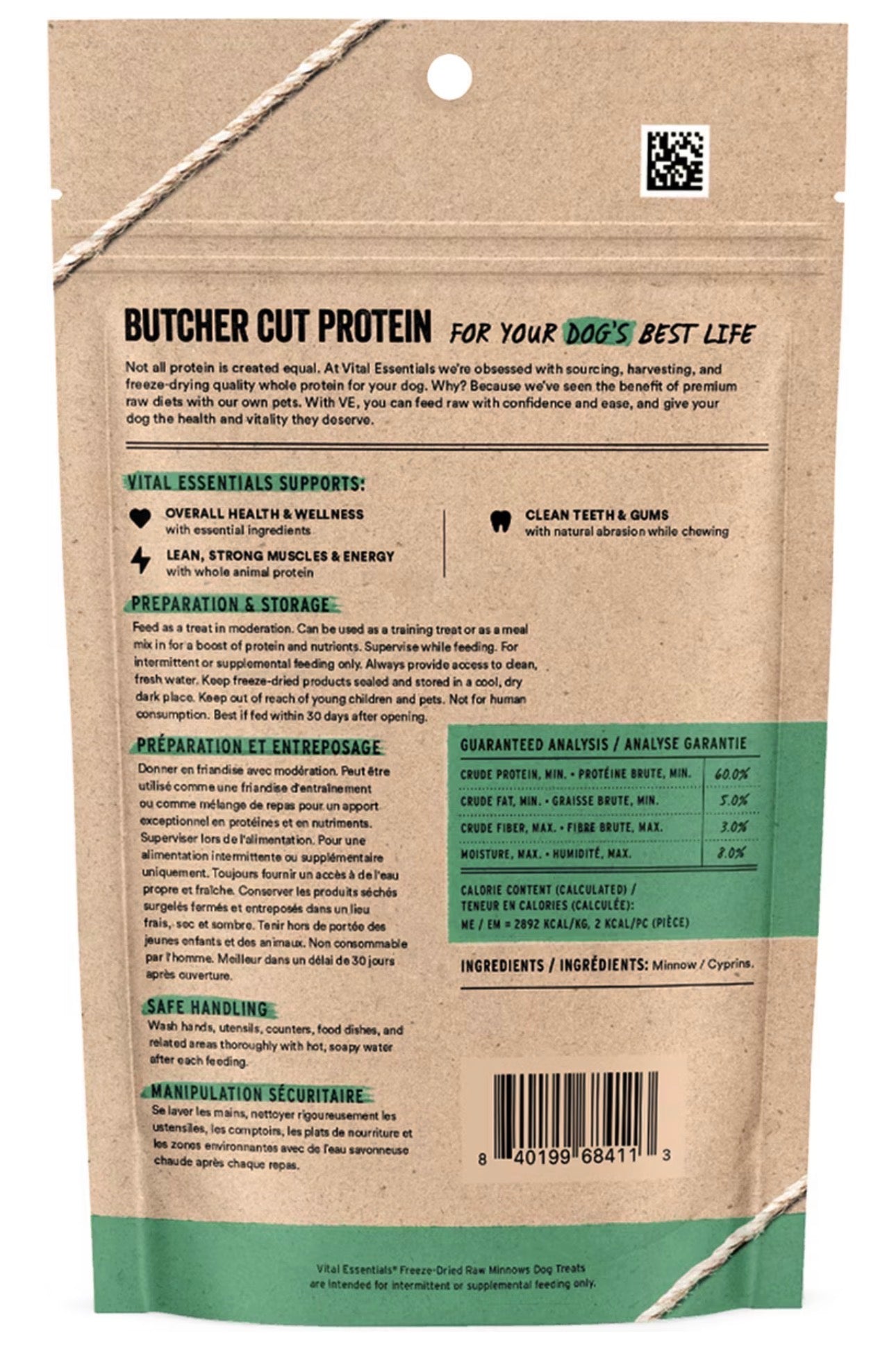 Vital Essentials Single Ingredient Minnows Dog Treats, 1 oz