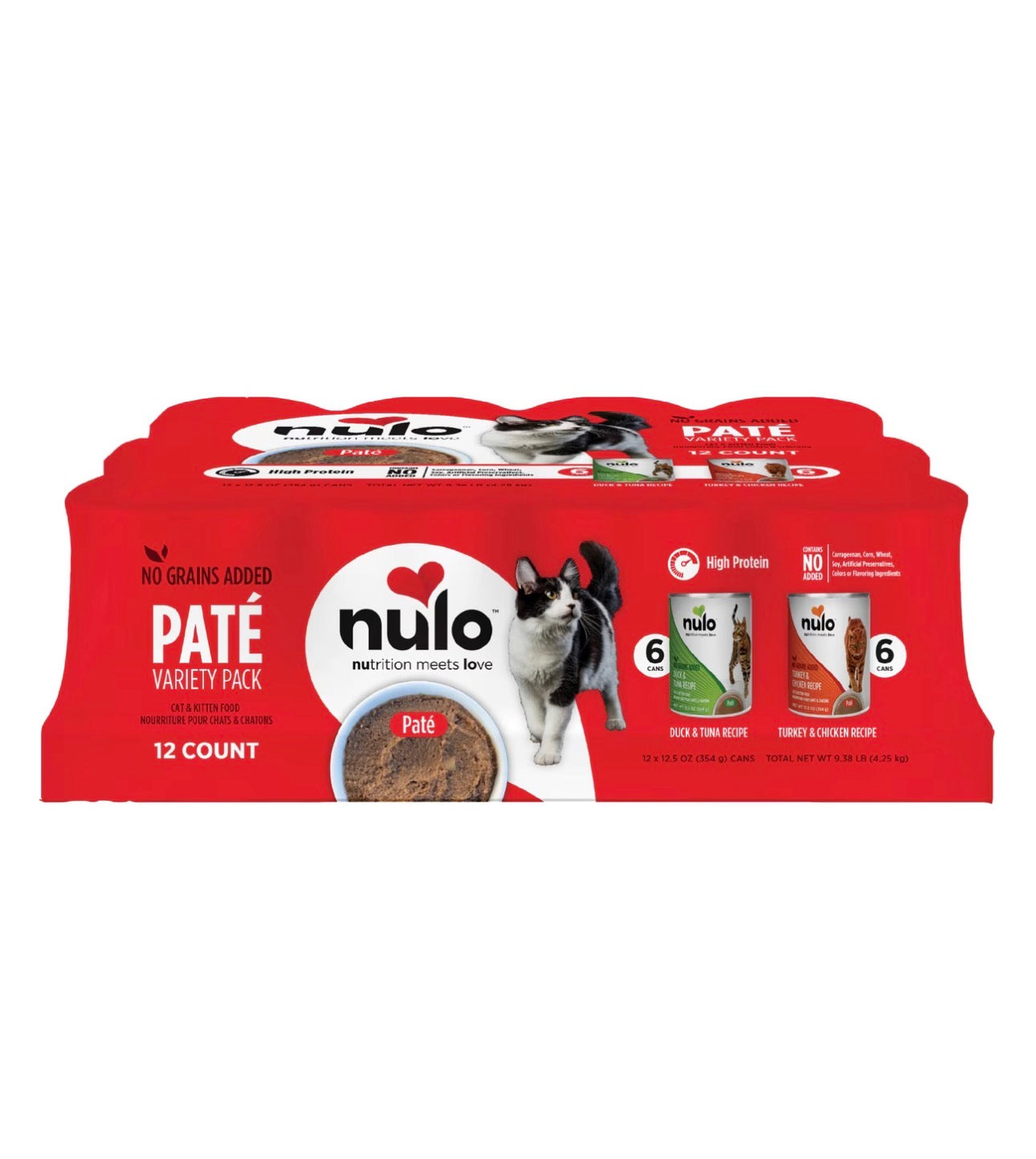 Nulo Grain-Free Variety Pack Pate Wet Canned Food for Cats & Kittens, 12.5-oz can, case of 12