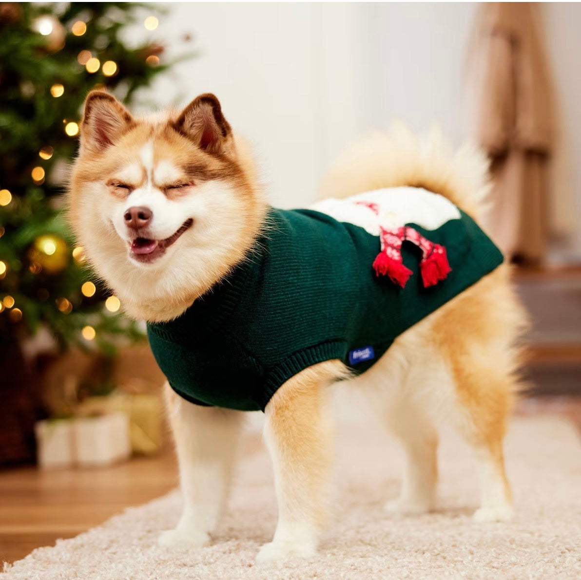 Sequin Polar Bear Dog & Cat Sweater