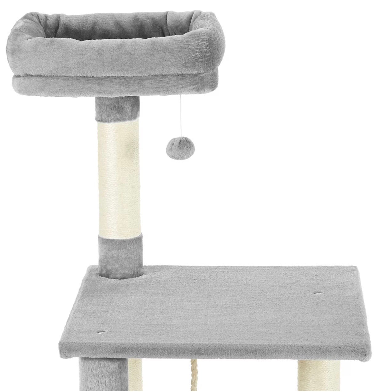 59-in Faux Fur Cat Tree & Condo, Gray