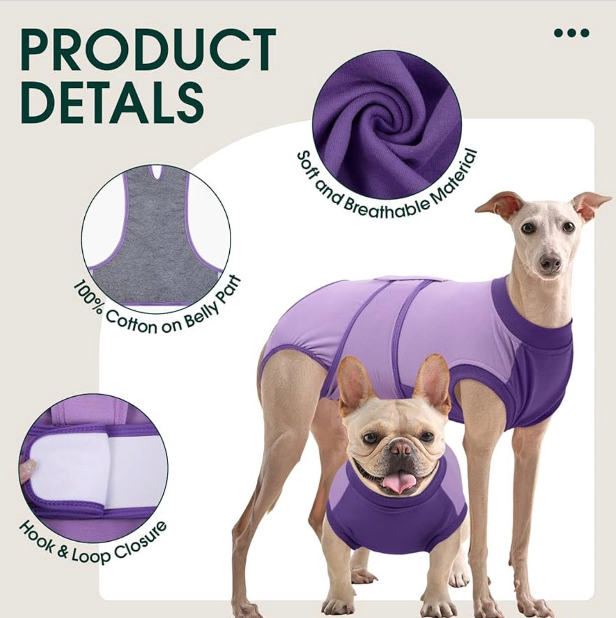 Traje de recuperación para perros después de la cirugía