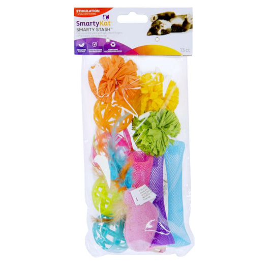 SmartyKat Smarty Stash Variety Pack Cat Toys, 13 unidades