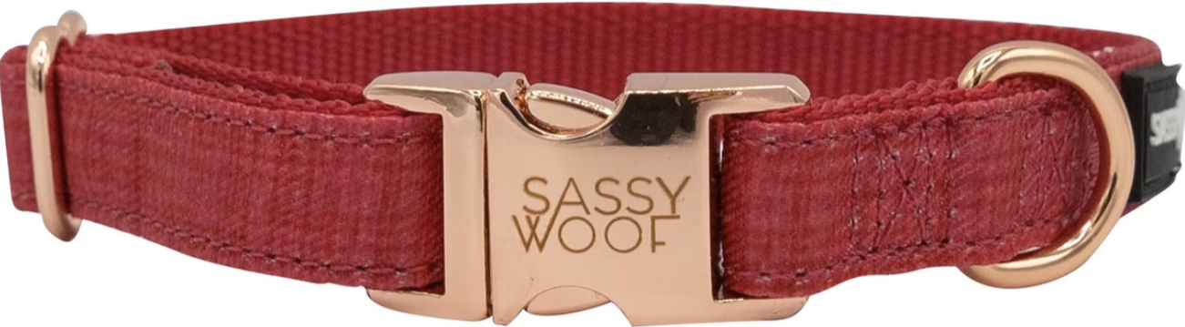 Sassy Woof Dog Collar, Merlot