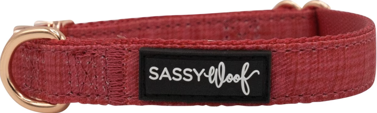 Sassy Woof Dog Collar, Merlot