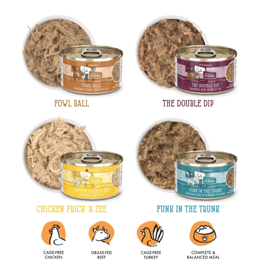 Weruva Cats in the Kitchen Word From The Bird! Variety Pack Grain-Free Wet Cat Food, 3.2-oz can, case of 12