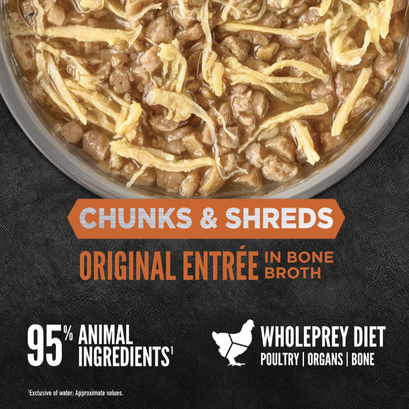 ORIJEN Original Entree Chunks & Shreds Wet Cat Food, 3-oz can, case of 12