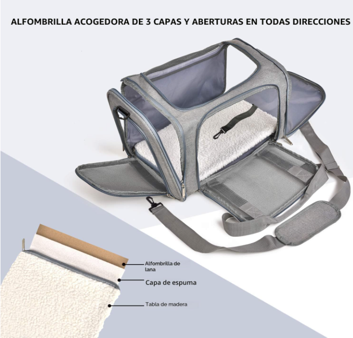 Transportador para mascotas para gatos pequeños / medianos, perros (hasta 15 libras)