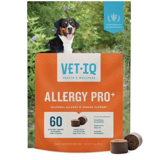 VetIQ Allergy Pro+ Masticables para perros, soporte estacional, 60 unidades