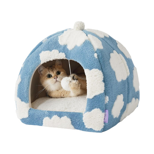 Lesure cama para gato nubes – Cama tipo cueva 2 en 1
