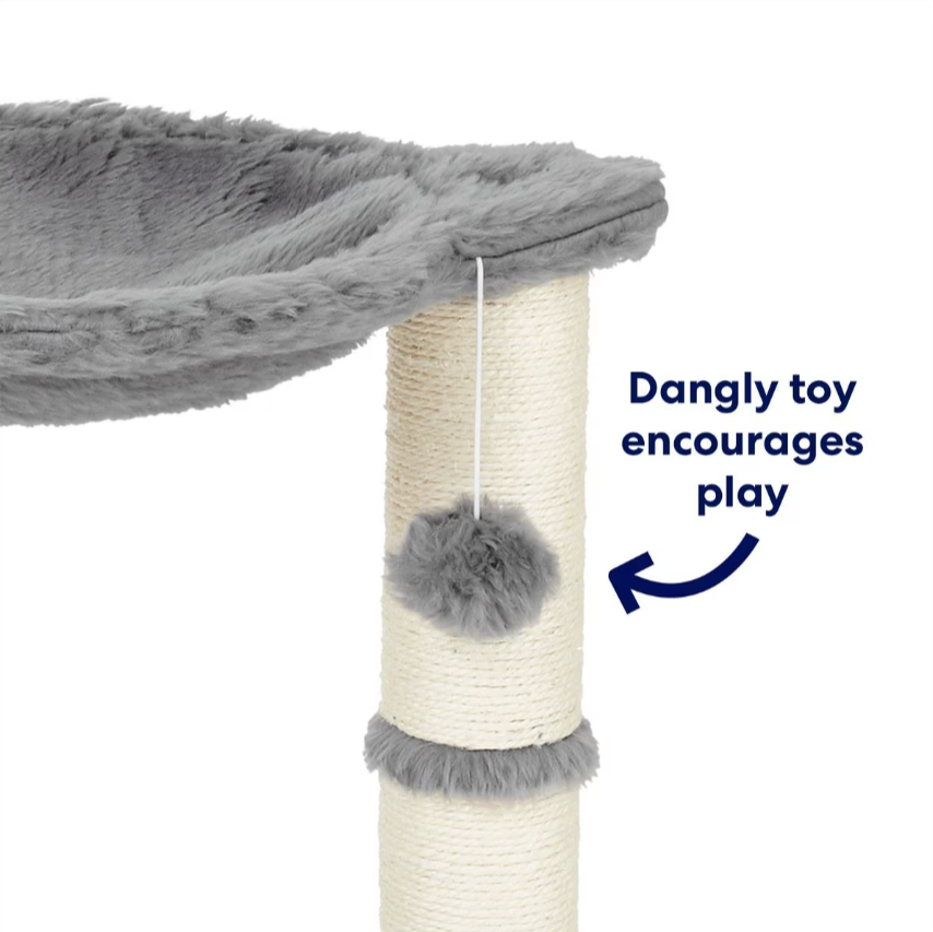 Rascador con hamaca 20-in Faux Fur , Gray