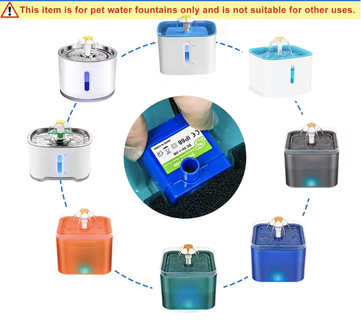 Bomba de agua con luz LED para fuente de agua de repuesto