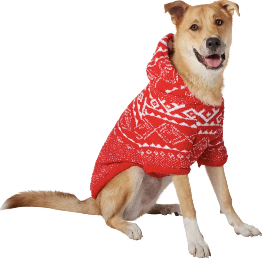 Snuggle Up Knit Dog & Cat Hoodie, Red