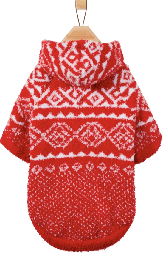 Snuggle Up Knit Dog & Cat Hoodie, Red