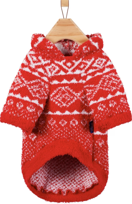 Snuggle Up Knit Dog & Cat Hoodie, Red