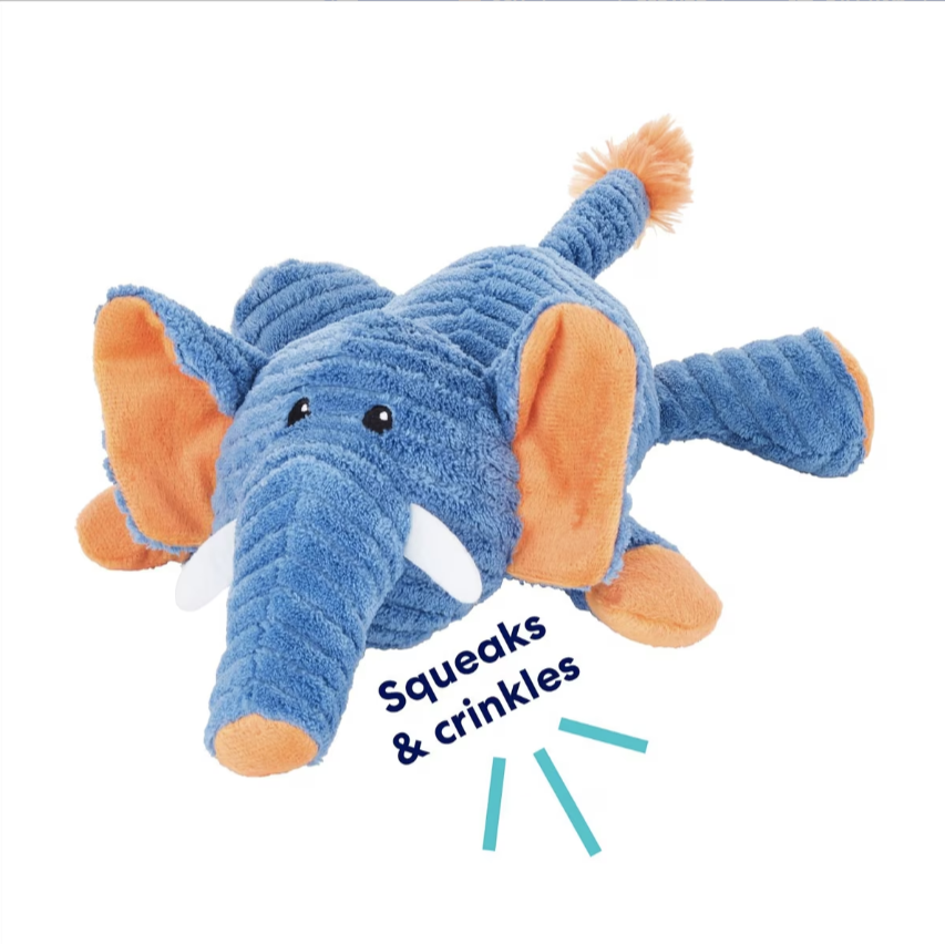 Elephant Corduroy Plush Squeaky Dog Toy