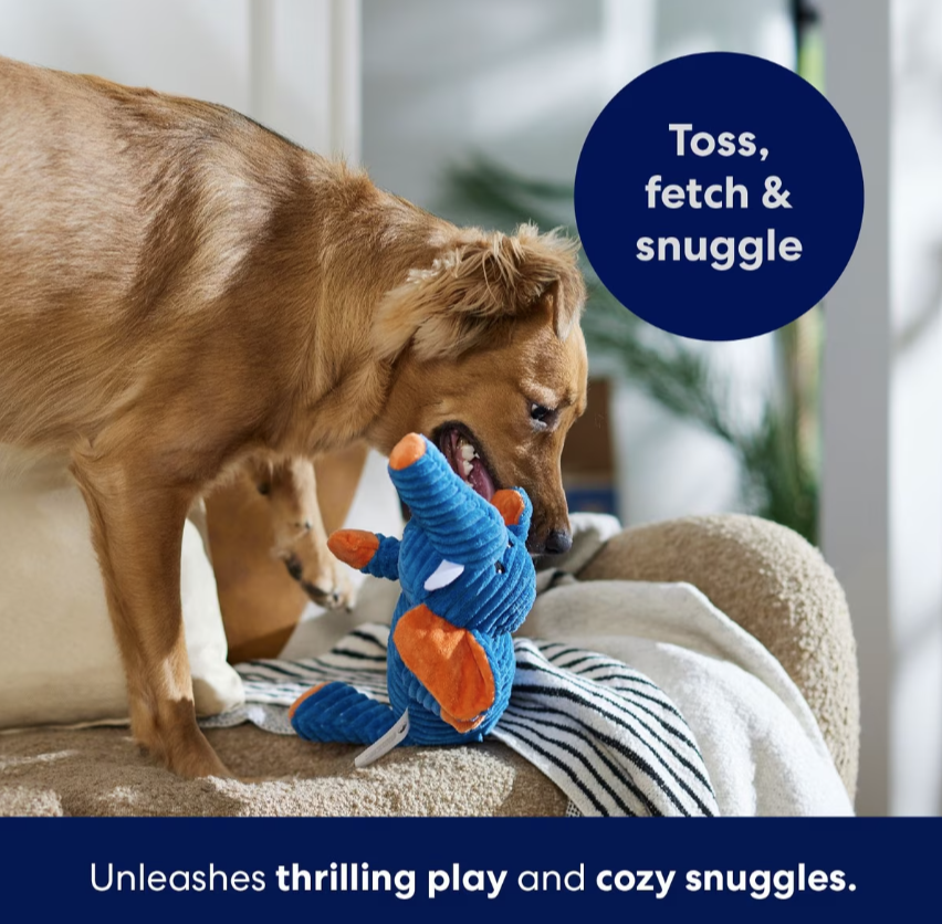 Elephant Corduroy Plush Squeaky Dog Toy