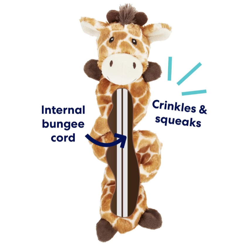 Giraffe Bungee Plush Squeaky Dog Toy