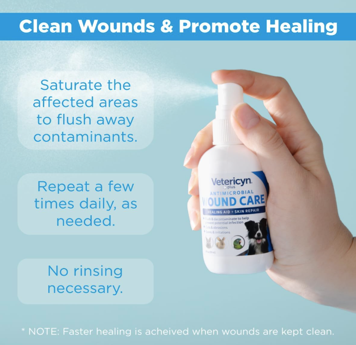 Vetericyn Plus Spray para el cuidado de heridas en perros 3 oz