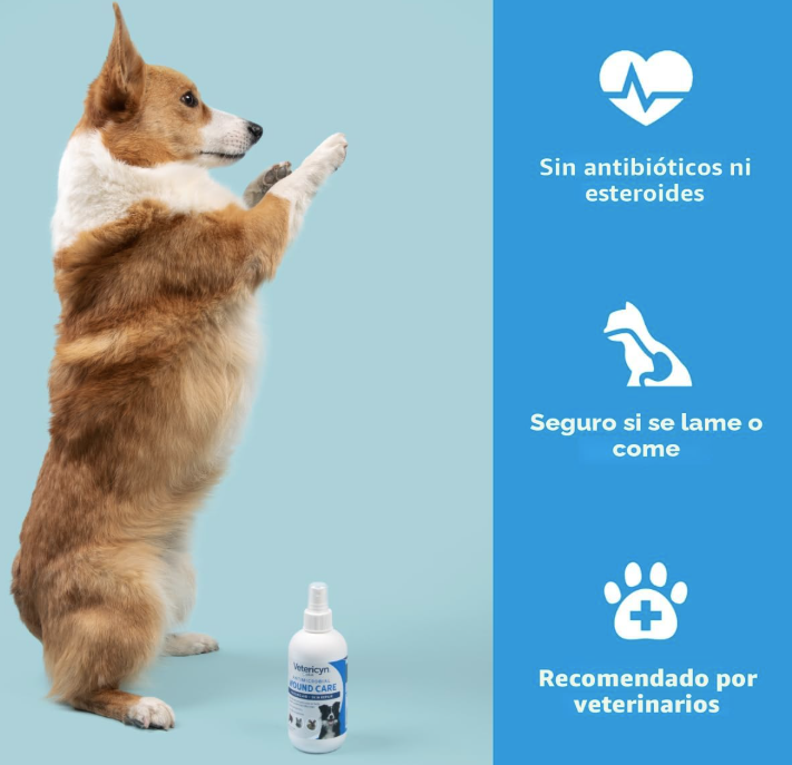 Vetericyn Plus Spray para el cuidado de heridas en perros 3 oz
