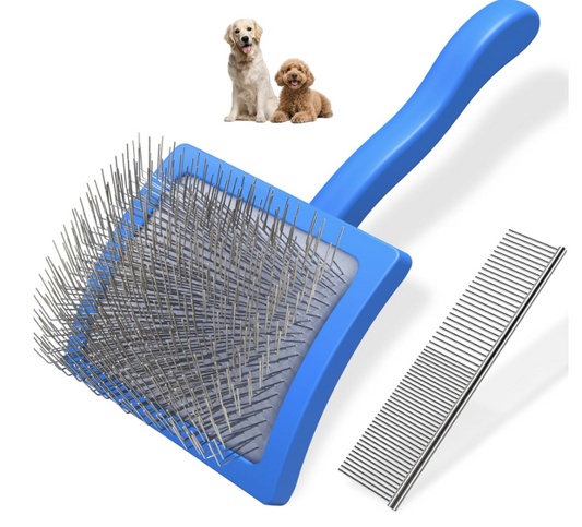 2 piezas de cepillo slicker para perros y peine para mascotas