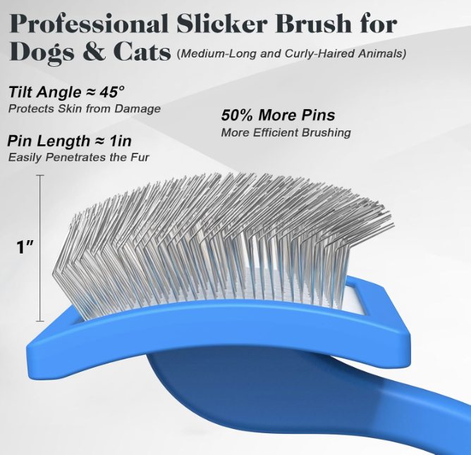 2 piezas de cepillo slicker para perros y peine para mascotas