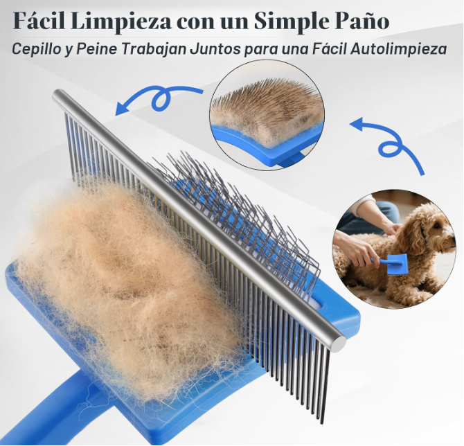 2 piezas de cepillo slicker para perros y peine para mascotas
